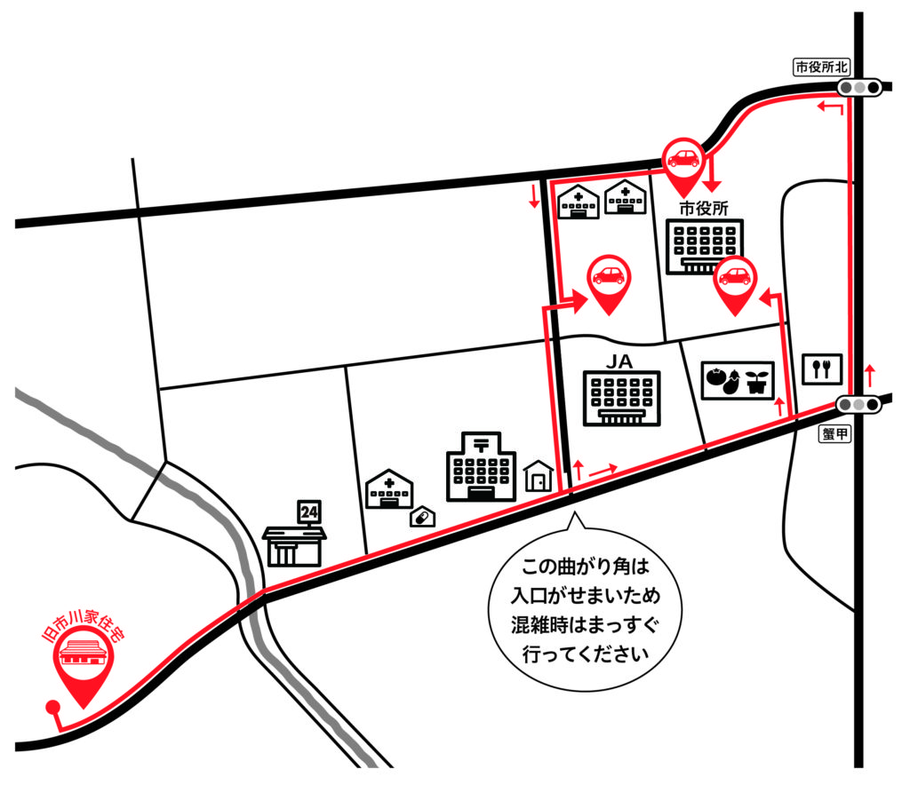 市役所駐車場へのご案内